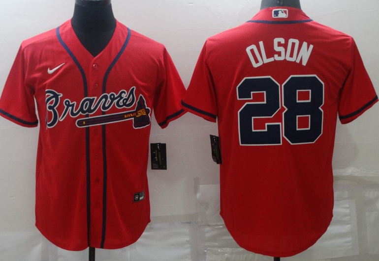 Men's Atlanta Braves Matt Olson #28 Red Jersey